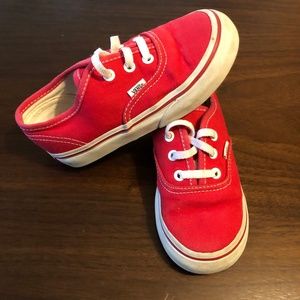 Red Vans | Authentic Core | Toddler size 9.5